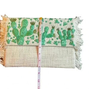 Cactus envelope clutch purse fringe on side see pics for size